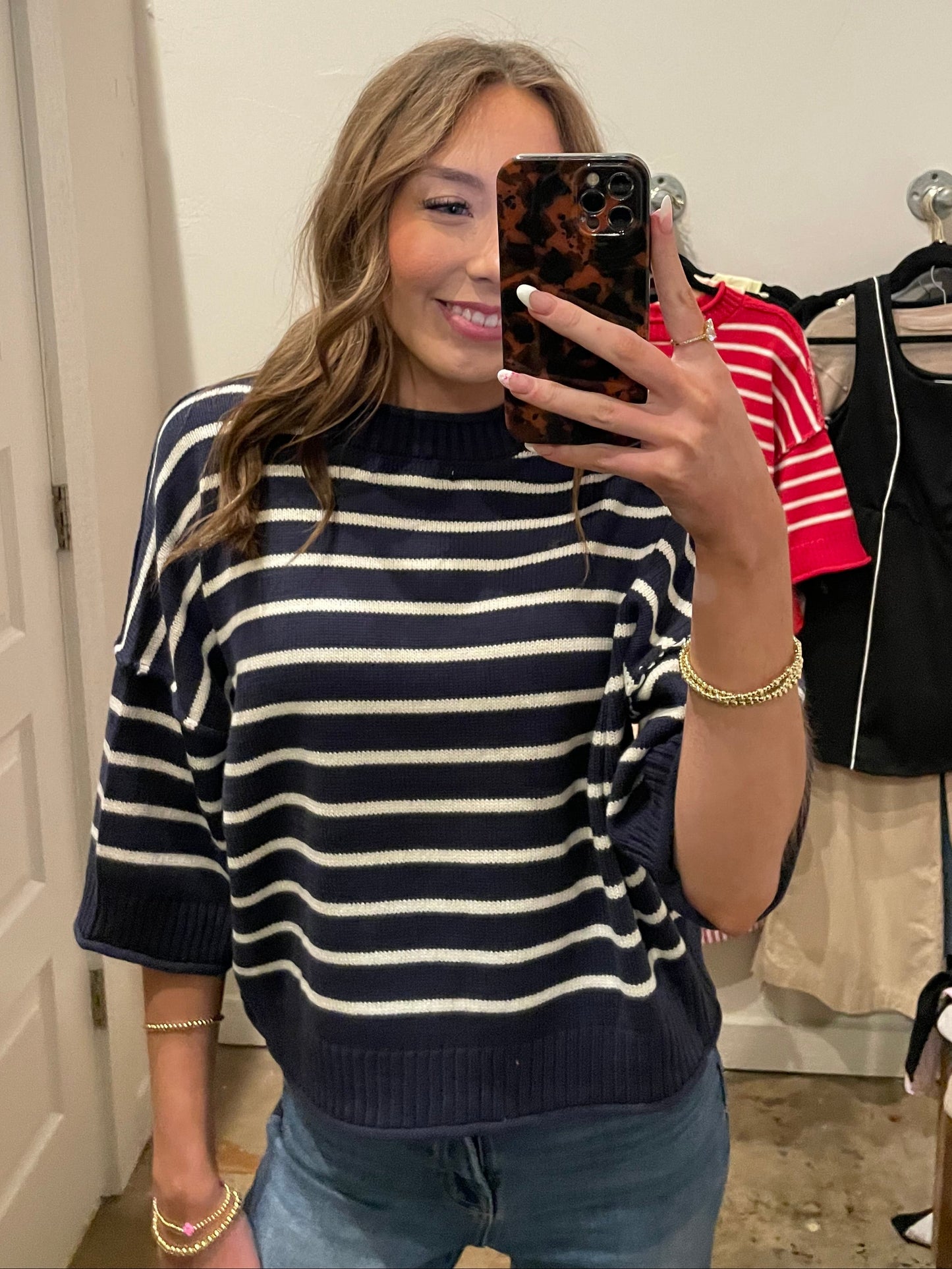 STRIPED NAVY SWEATER