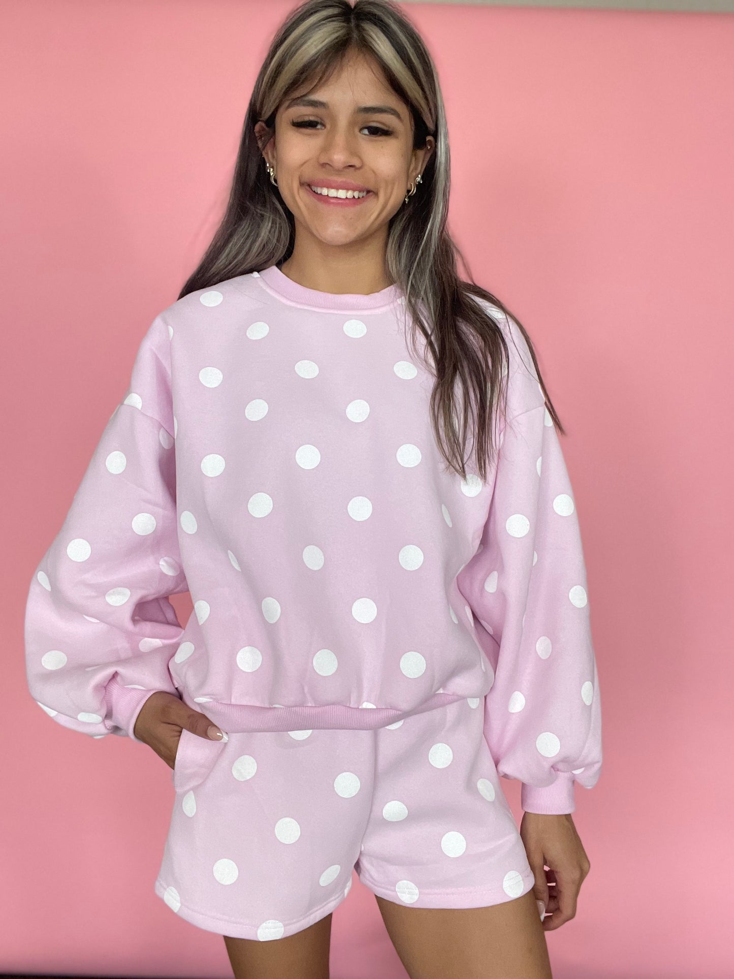 PINK POLK-A-DOT FLEECE SET