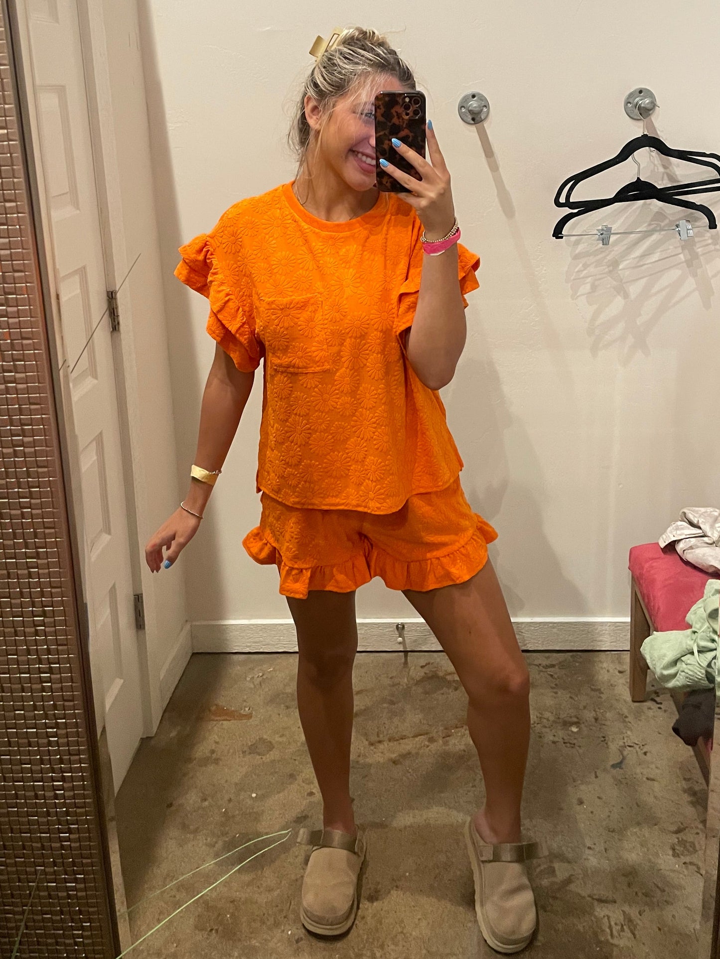 ORANGE DAISY TERRY SET