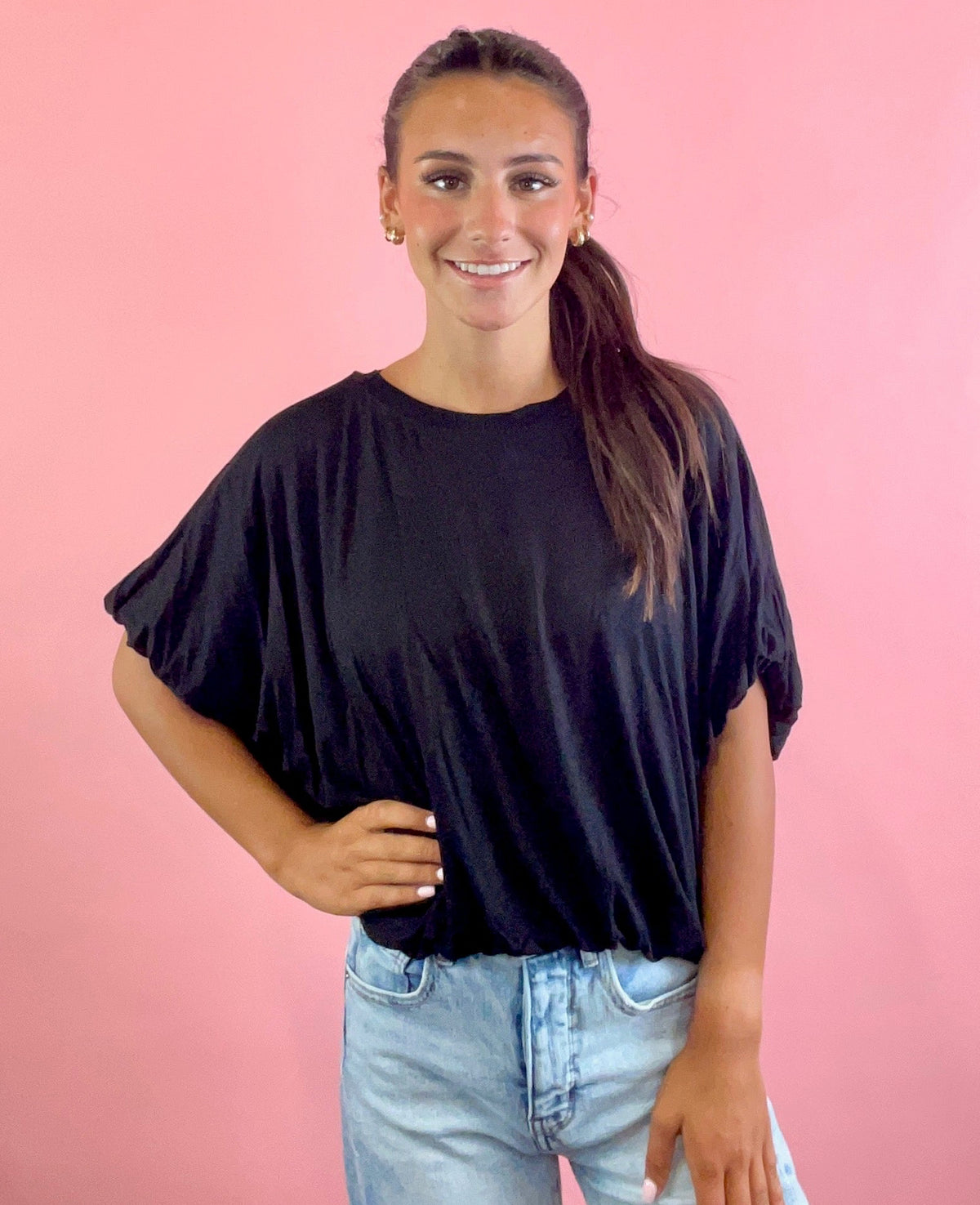 BLACK BUBBLE TOP