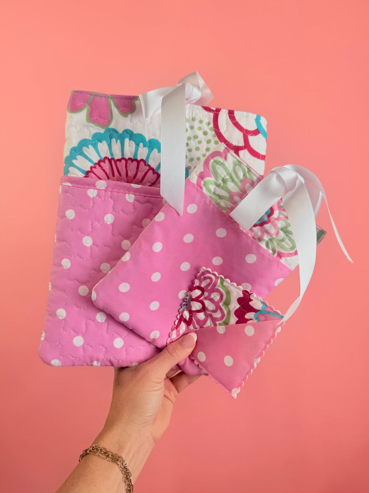 QUILTED PINK BOOK TRIO