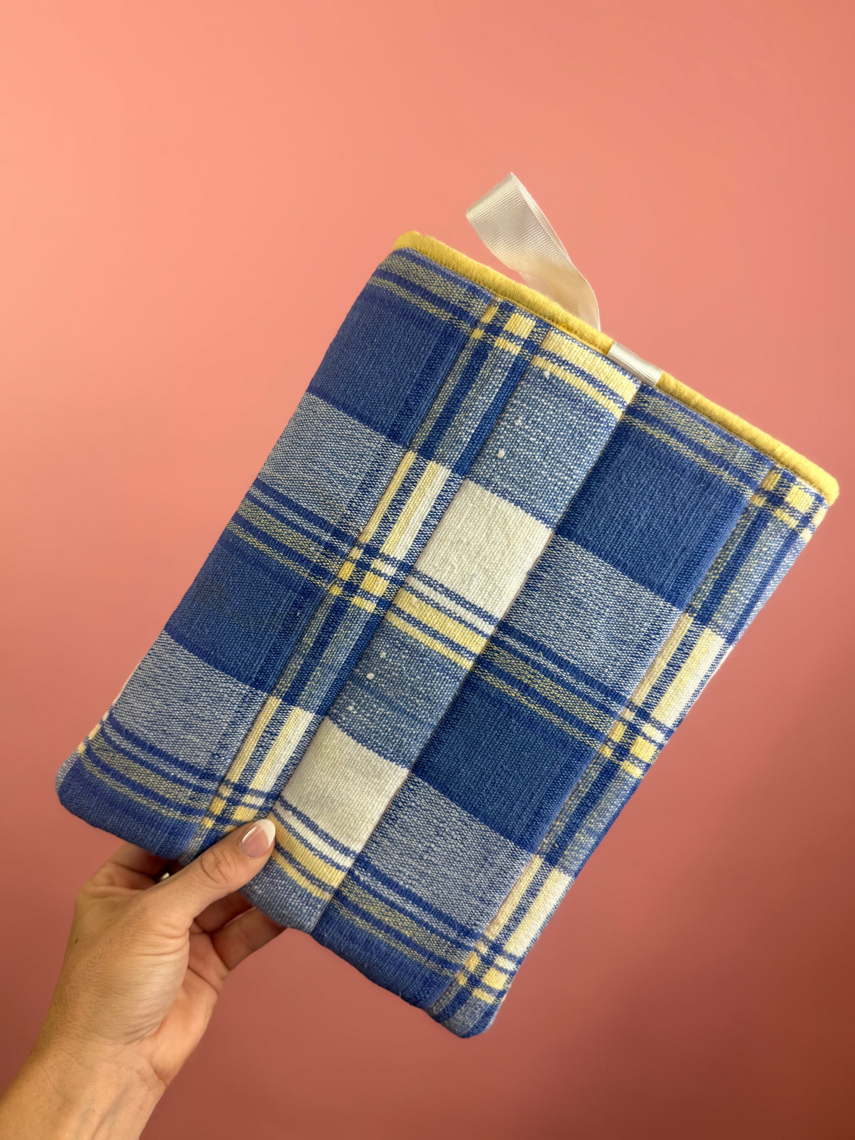 YELLOW QUILTED FLORAL BOOK SLEEVE
