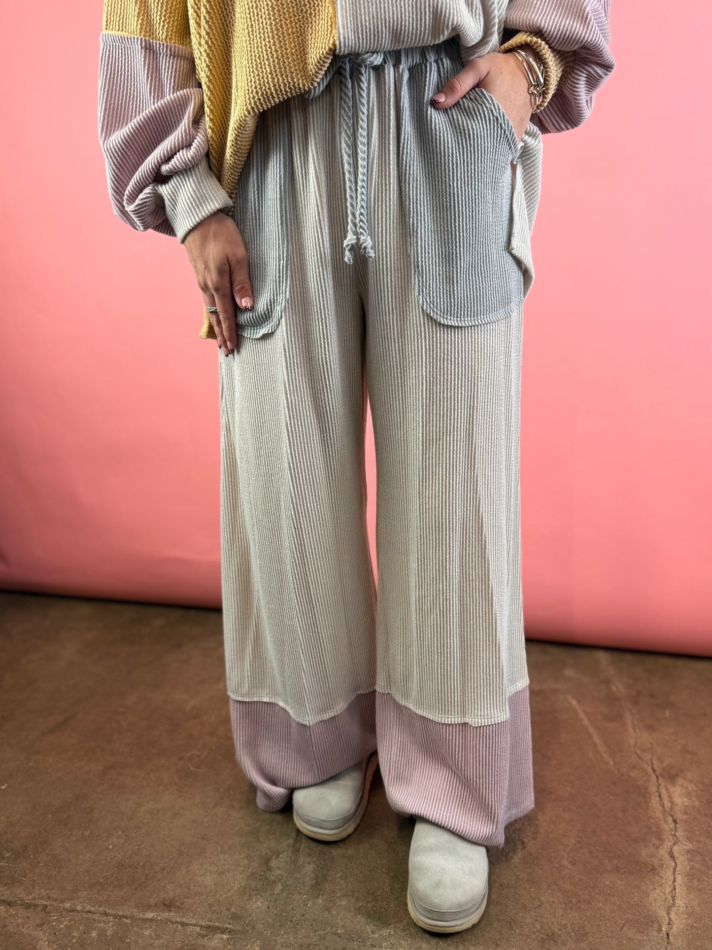 FALL COLORBLOCK RIBBED SET
