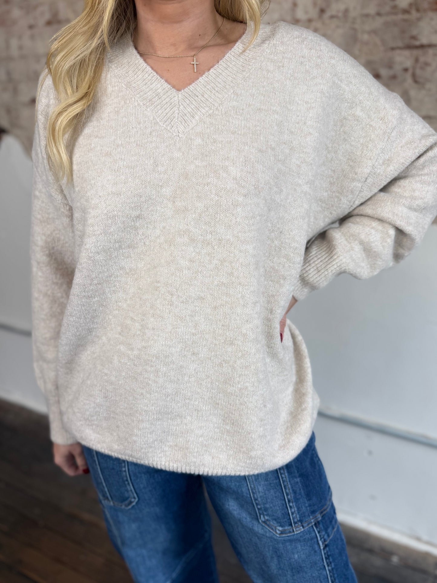 CREAM MARBLED SWEATER