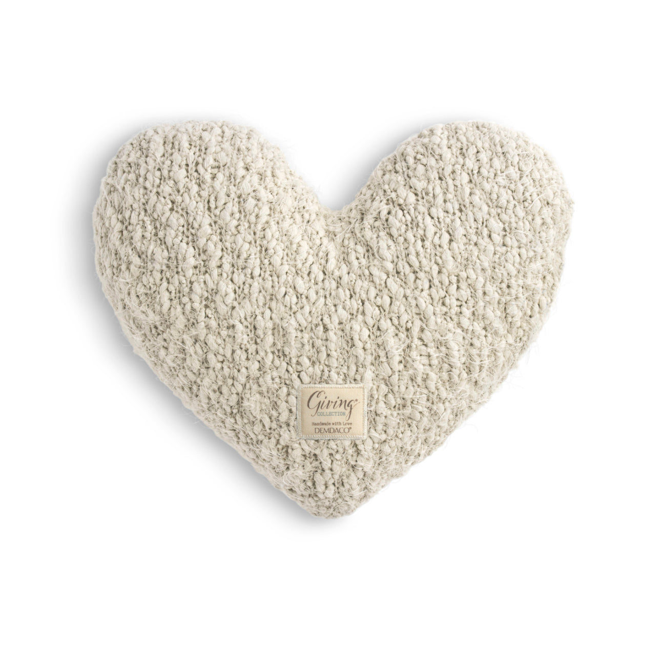 CREAM GIVING HEART PILLOW