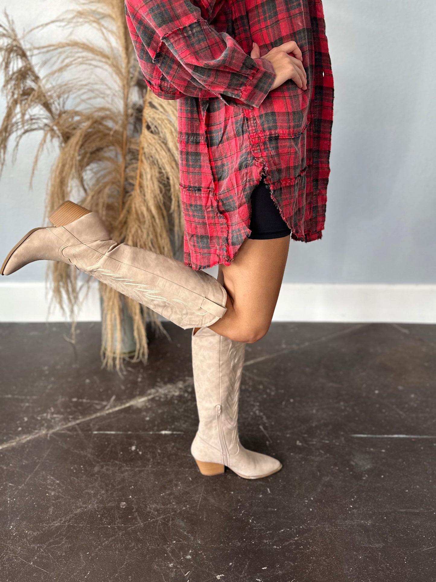 ULTIMATE RED PLAID BUTTON UP