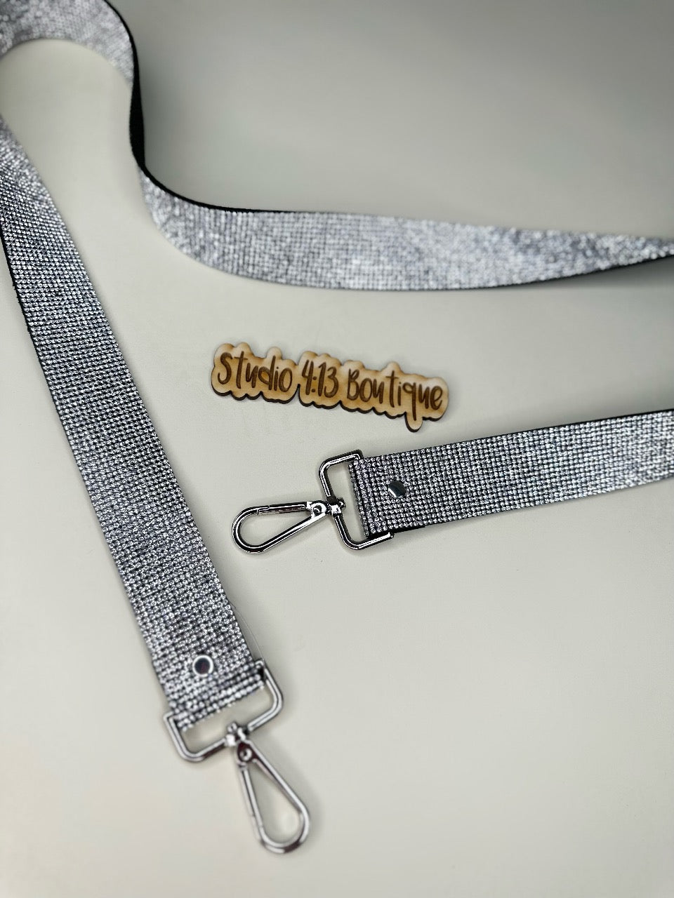 SILVER RHINESTONE PURSE STRAP