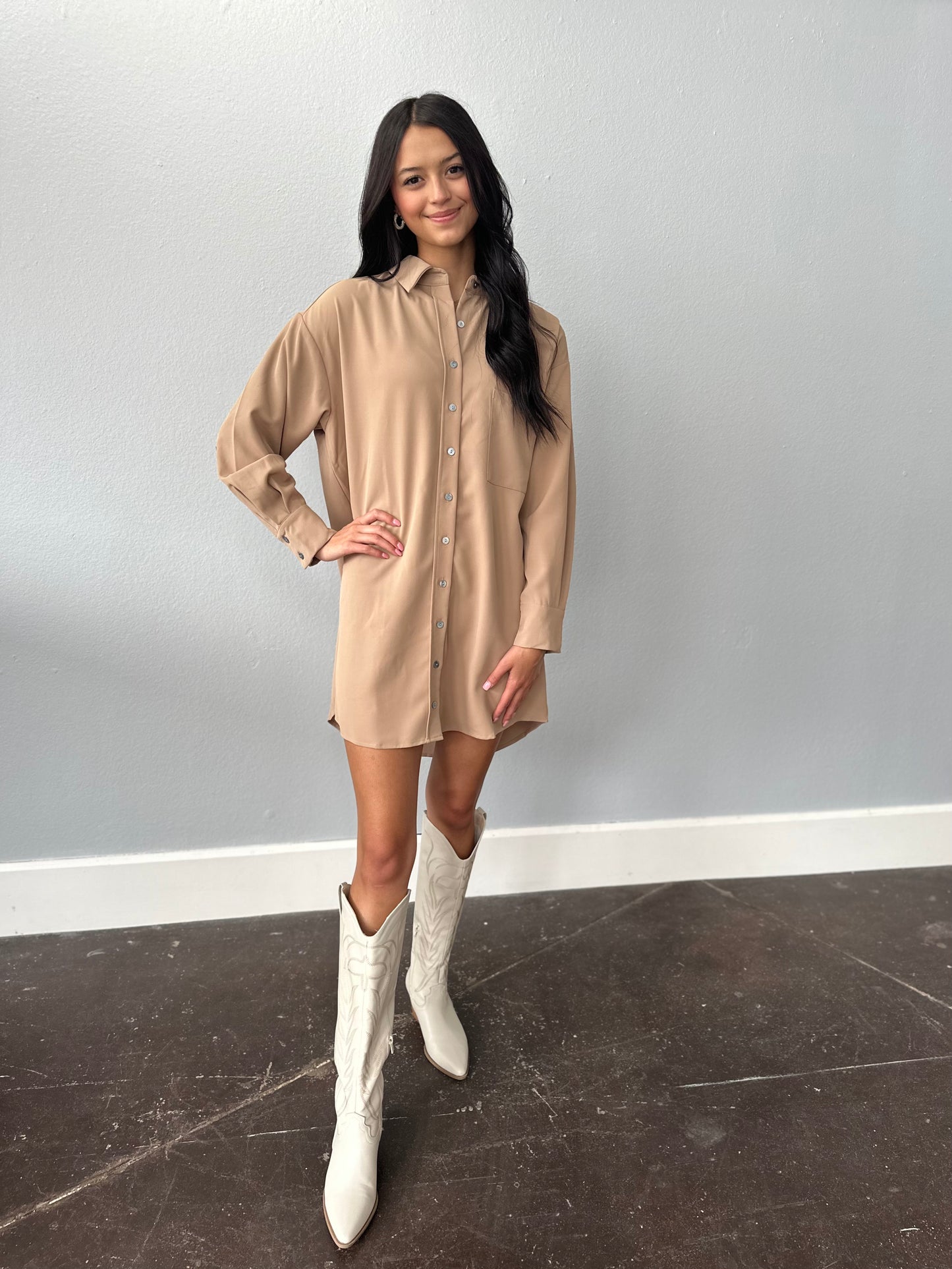 CAMEL SHIRT DRESS