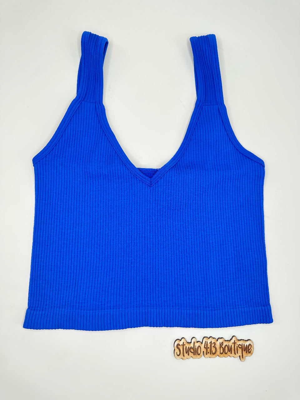 ROYAL BLUE RIBBED HALF TANK
