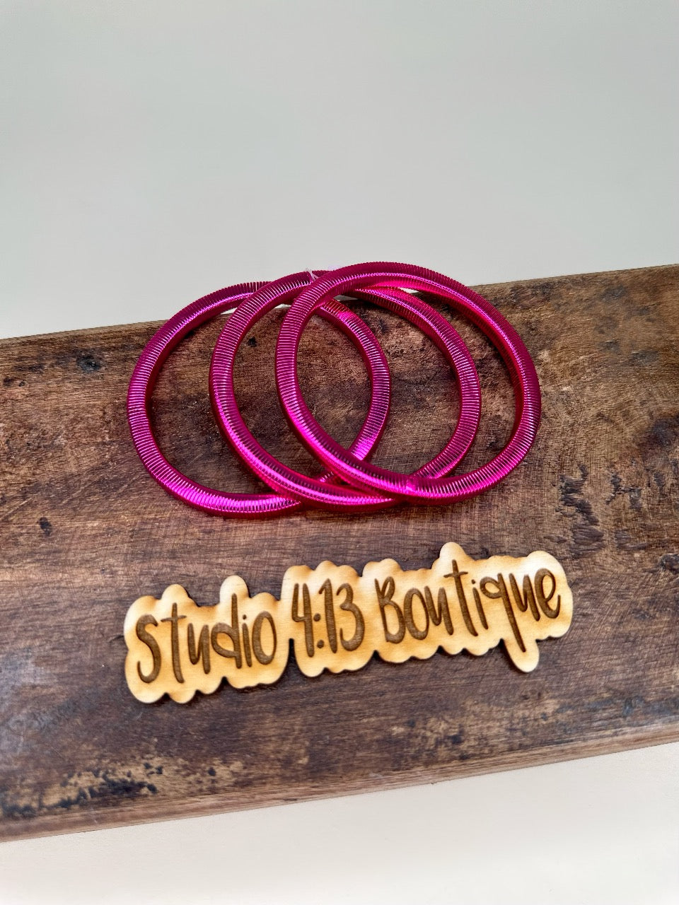 HOT PINIK COIL BANGLES