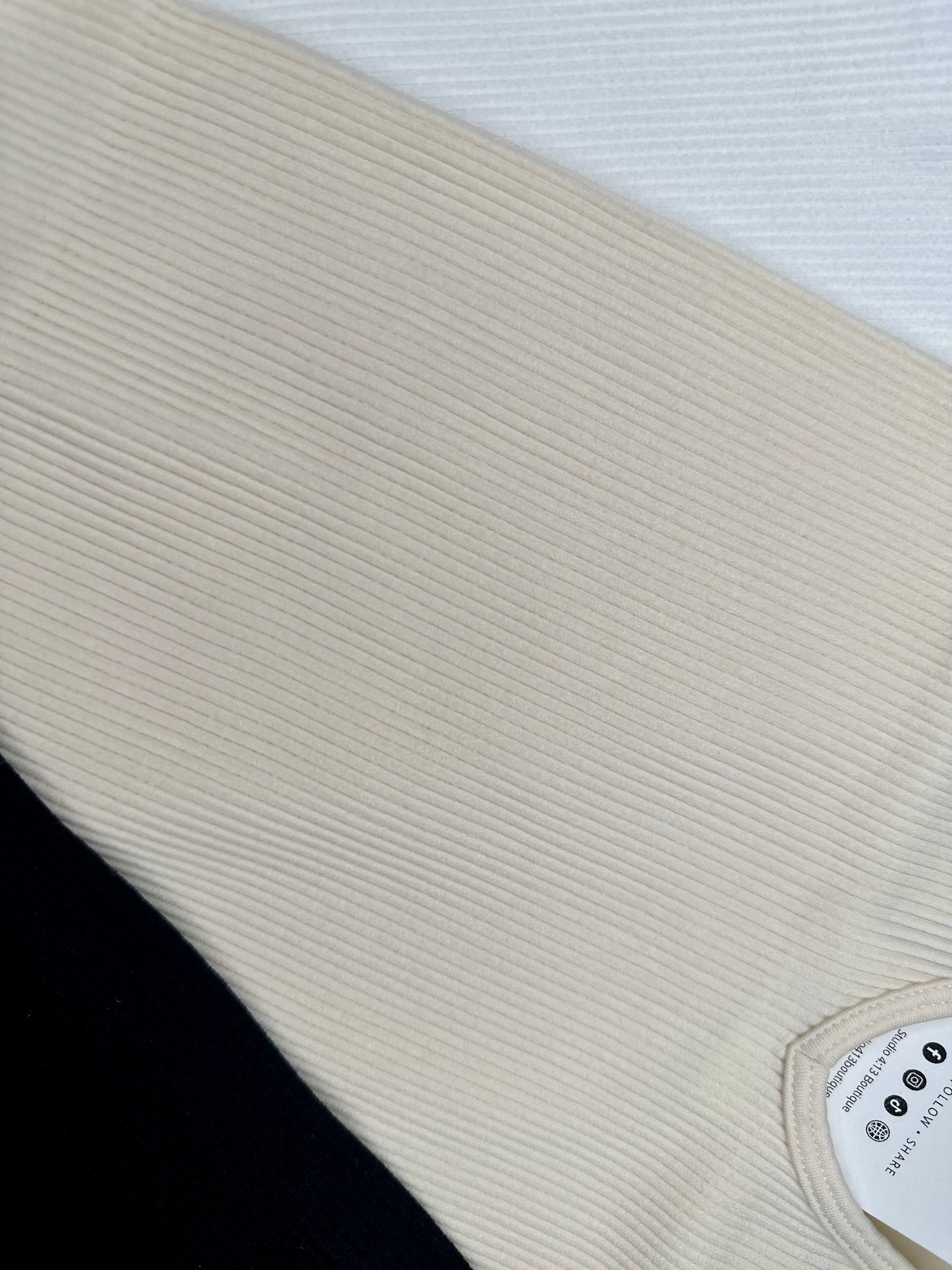WHITE RIBBED ONE SIZE TANK