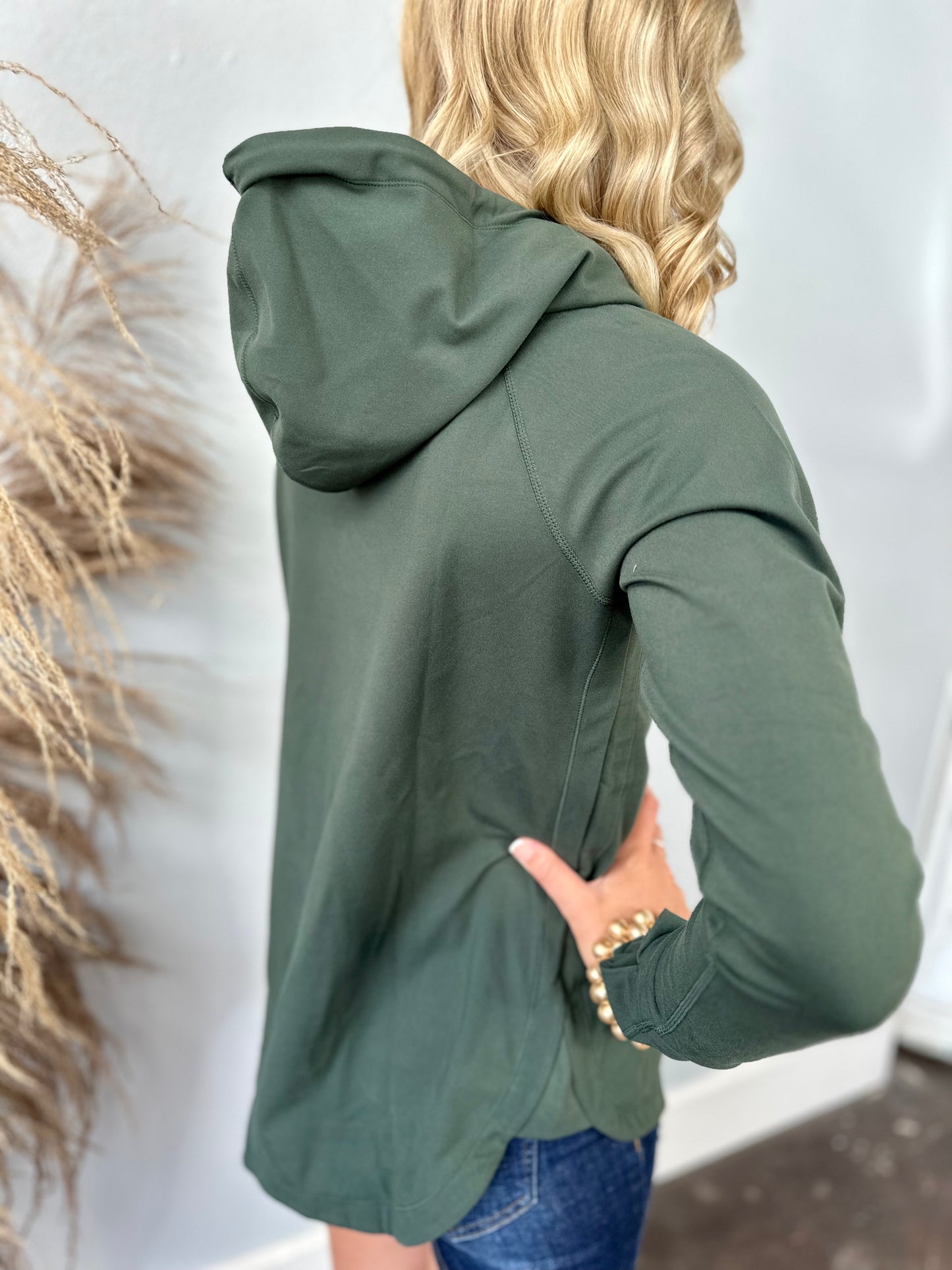 GREEN HOODIE TOP