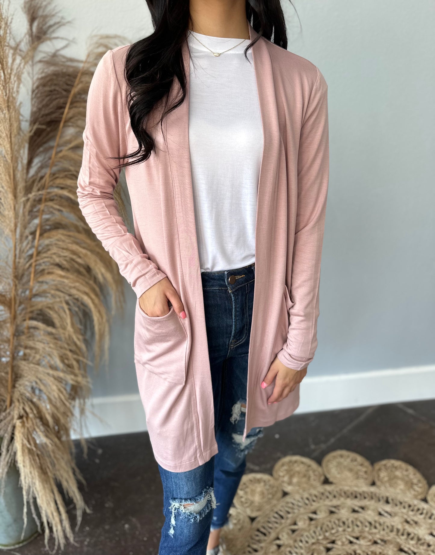 BLUSH LIGHTWEIGHT CARDIGAN