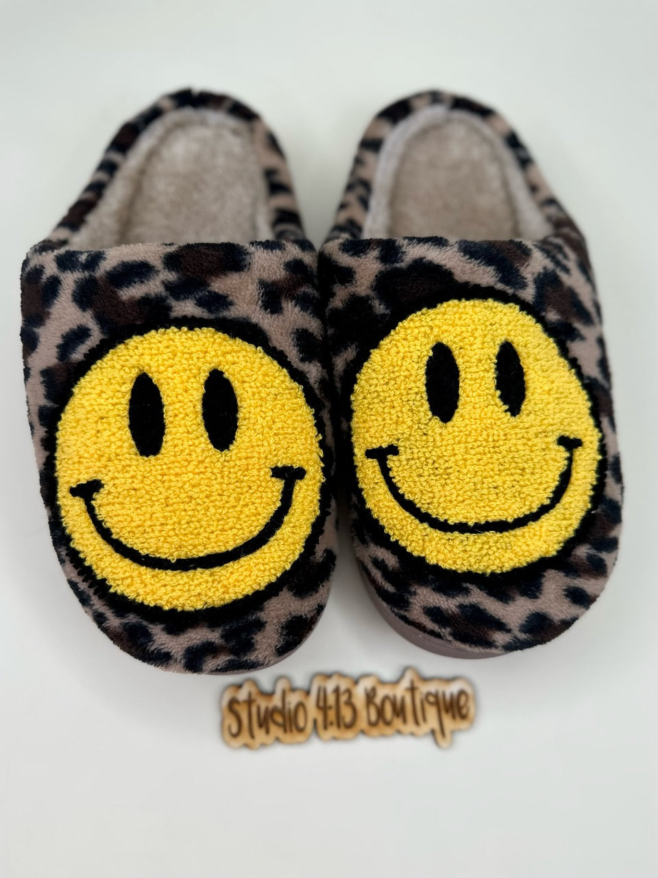 CHEETAH SMILEY SLIPPERS