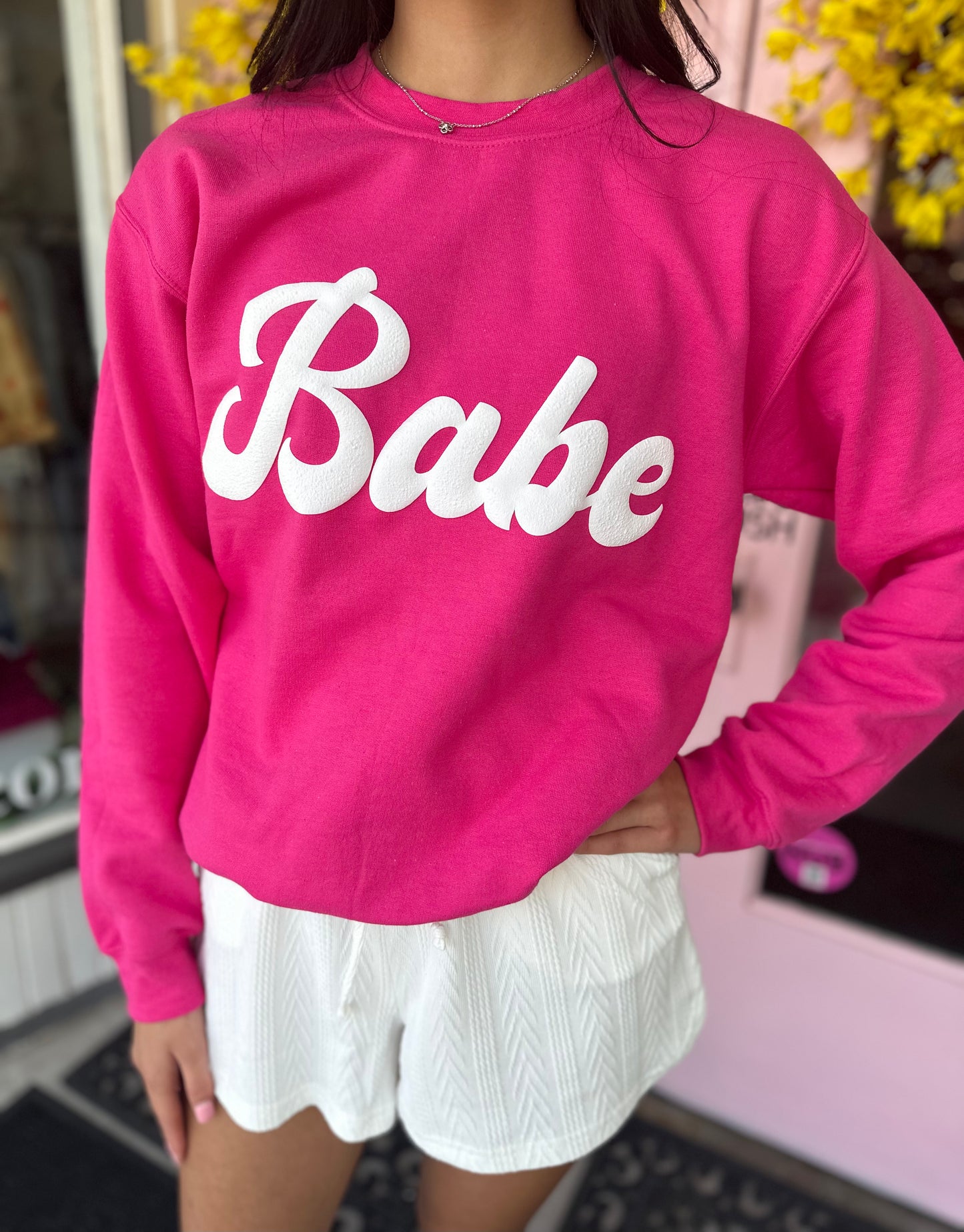 HOT PINK BABE SWEATSHIRT