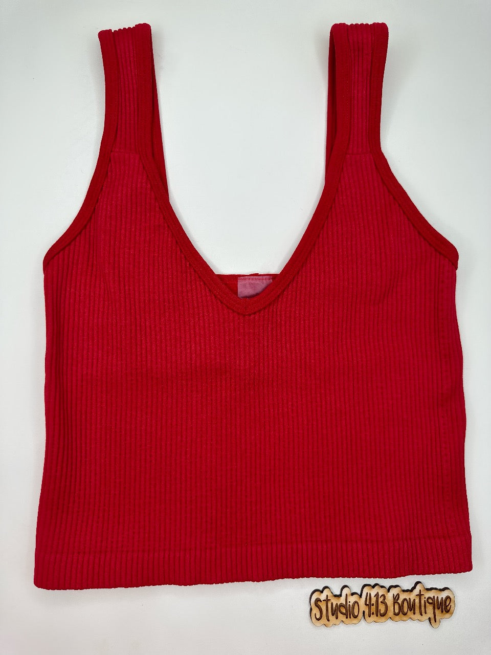RED RIBBED HALF TANK