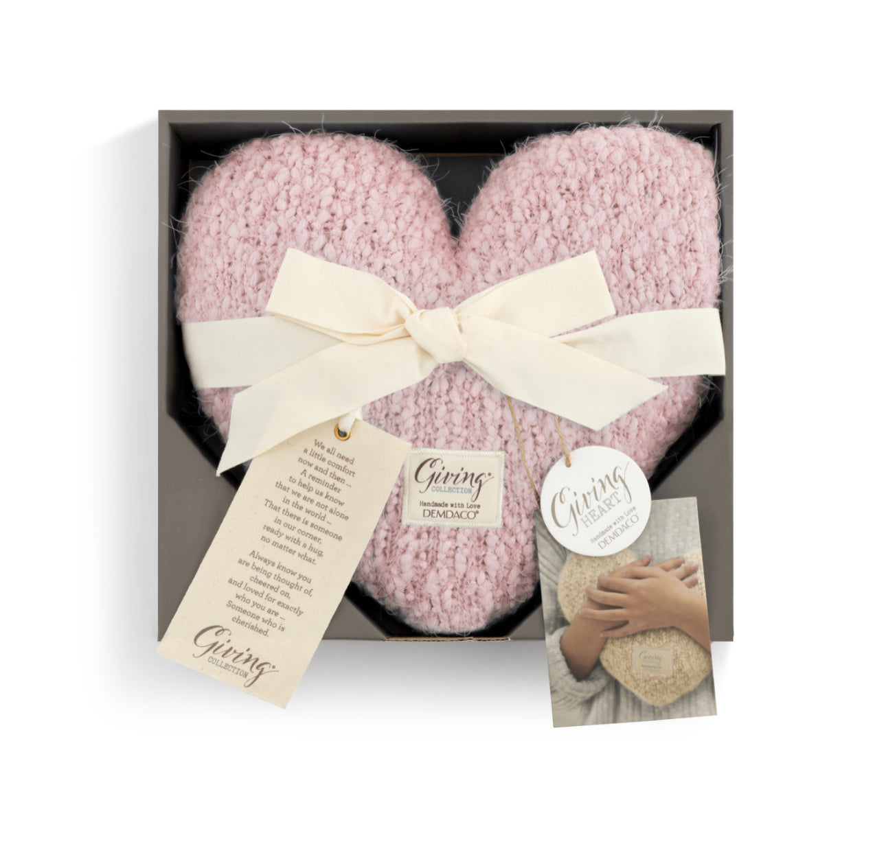 PINK GIVING HEART PILLOW