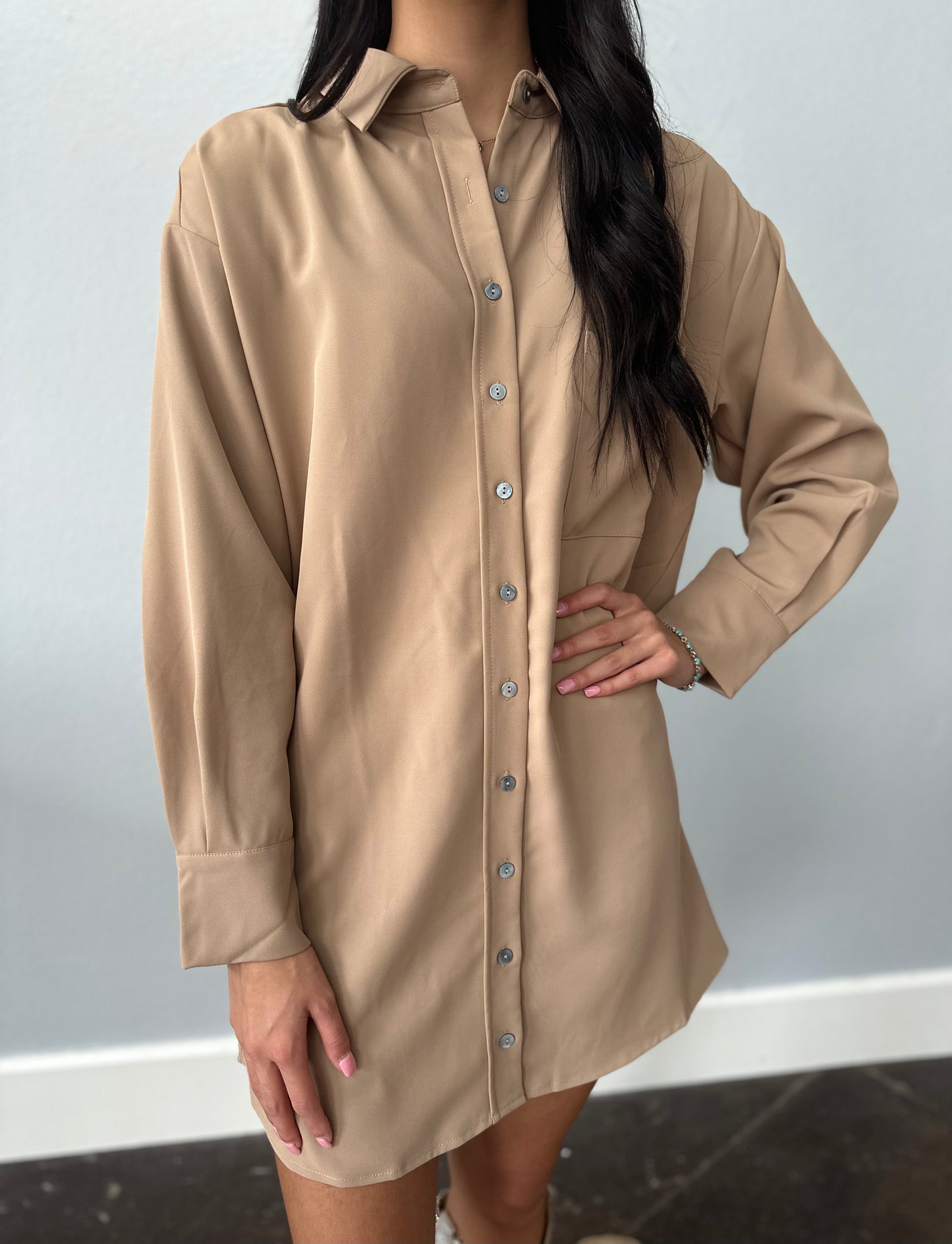 CAMEL SHIRT DRESS