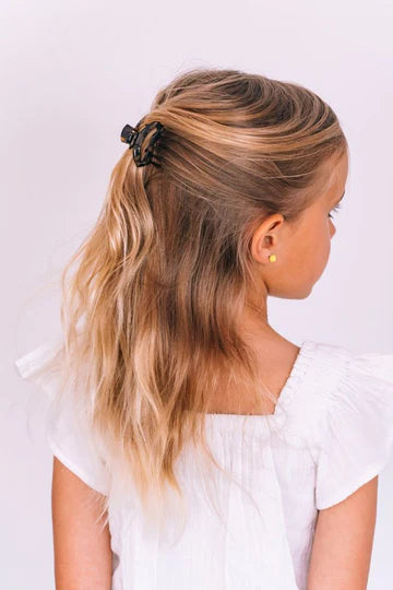 SMALL BROWN TORTOISE TELETIES OPEN HAIR CLIP