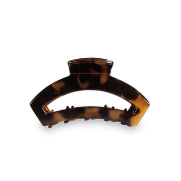 SMALL BROWN TORTOISE TELETIES OPEN HAIR CLIP