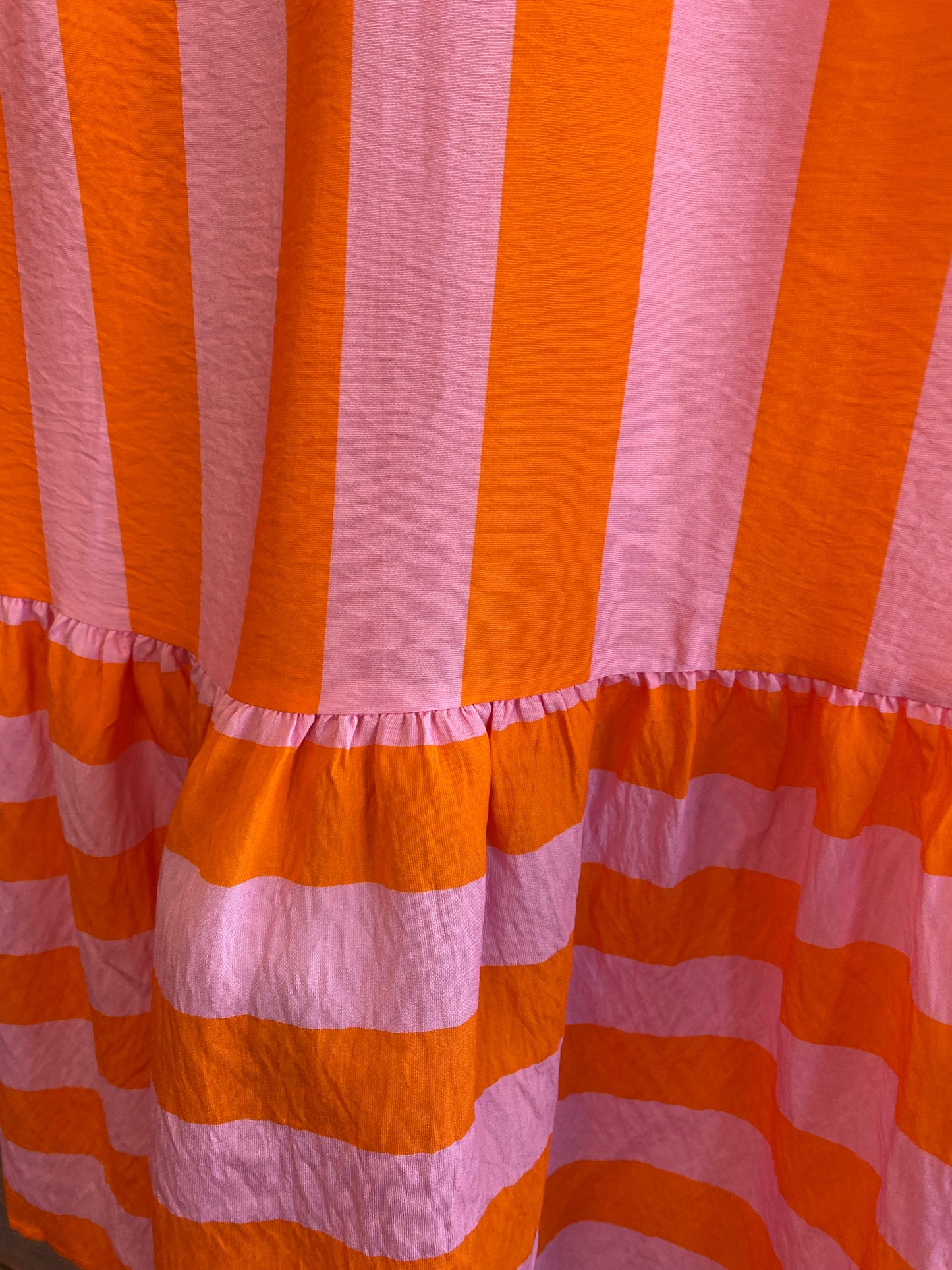 PINK ORANGE SPAGHETTI STRAP DRESS