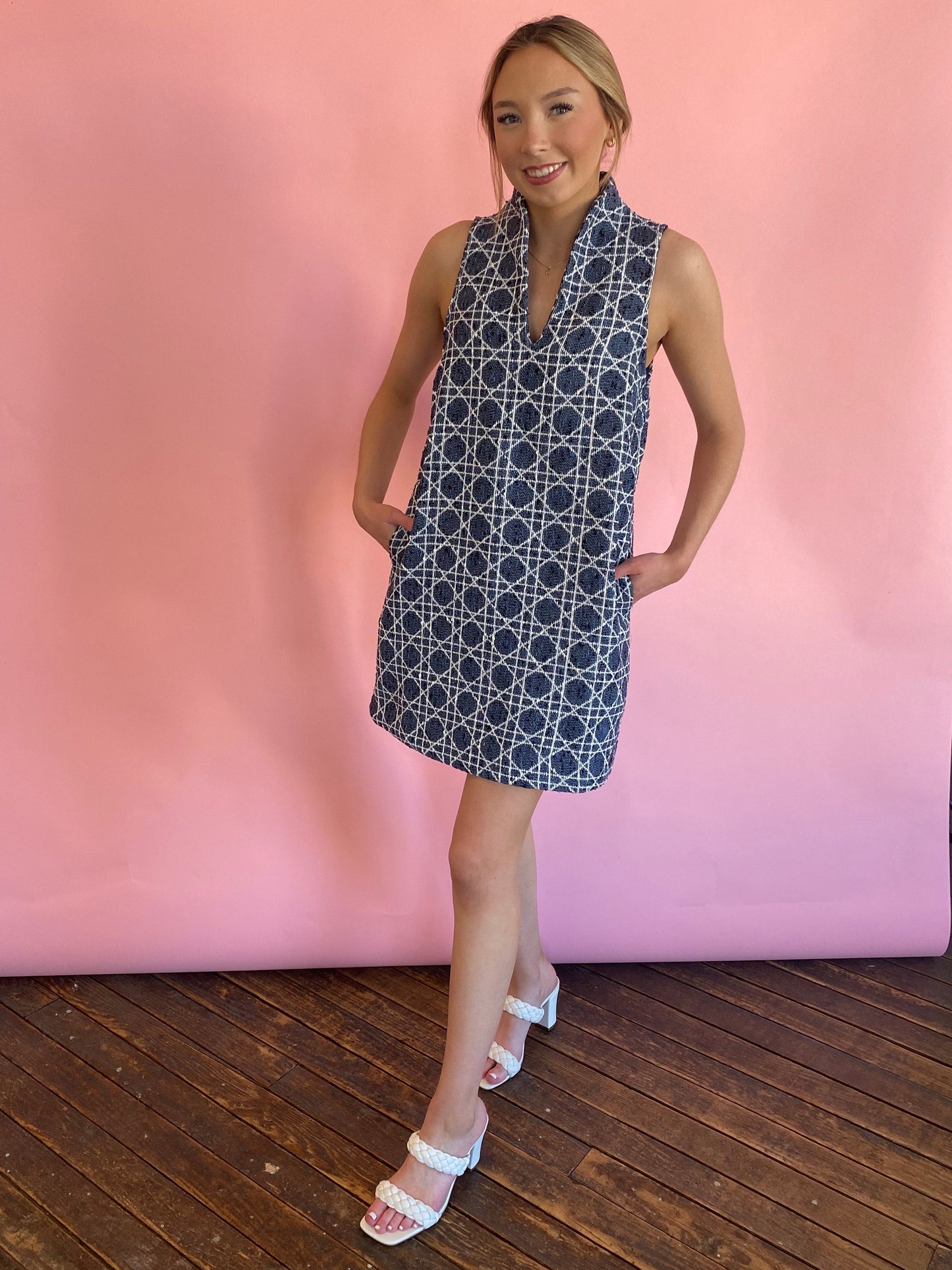 CLASSIC BLUE SLEEVELESS DRESS