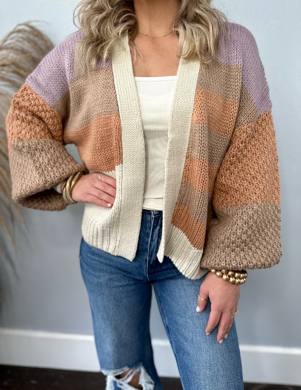 TAN COLORS CARDIGAN
