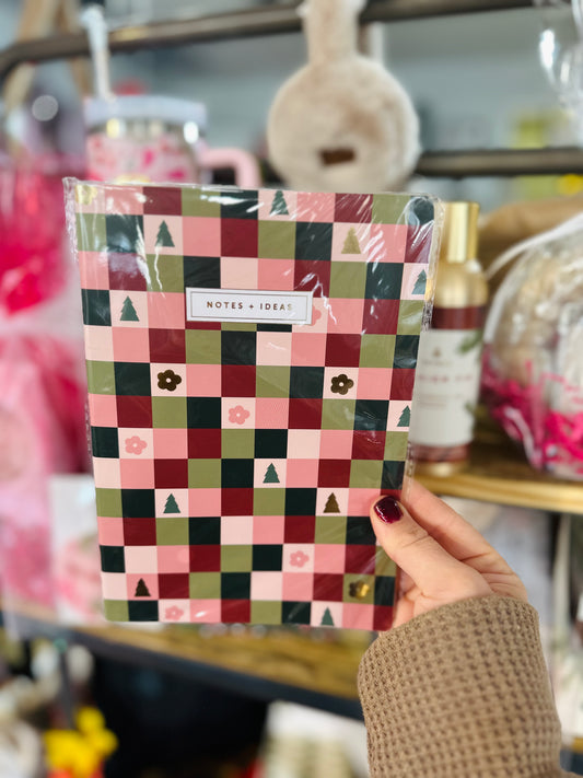 PINK AND GREEN CHECKERED NOTEBOOK