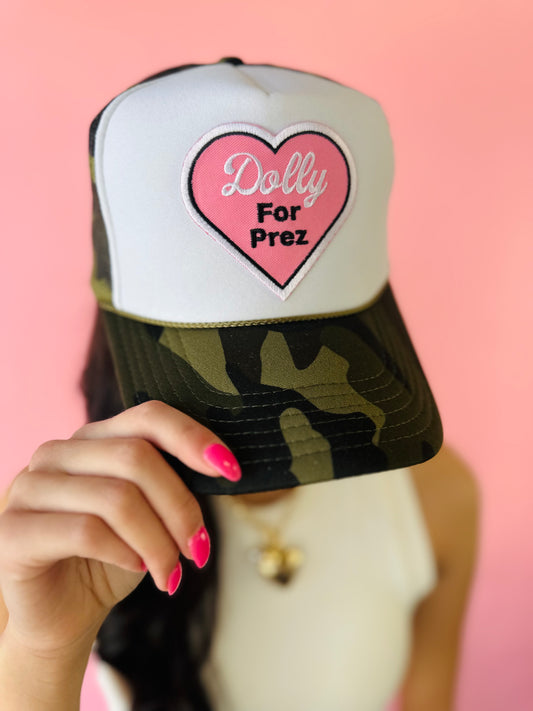 CAMO DOLLY FOR PREZ TRUCKER HAT