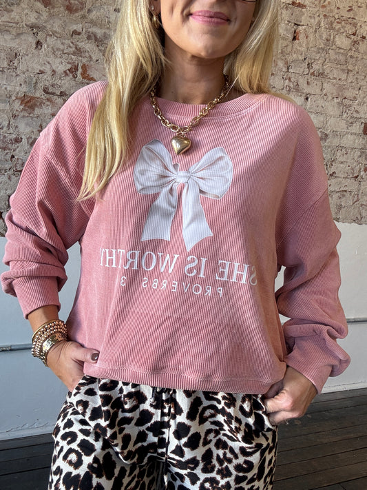 SHE IS WORTHY SWEATSHIRT