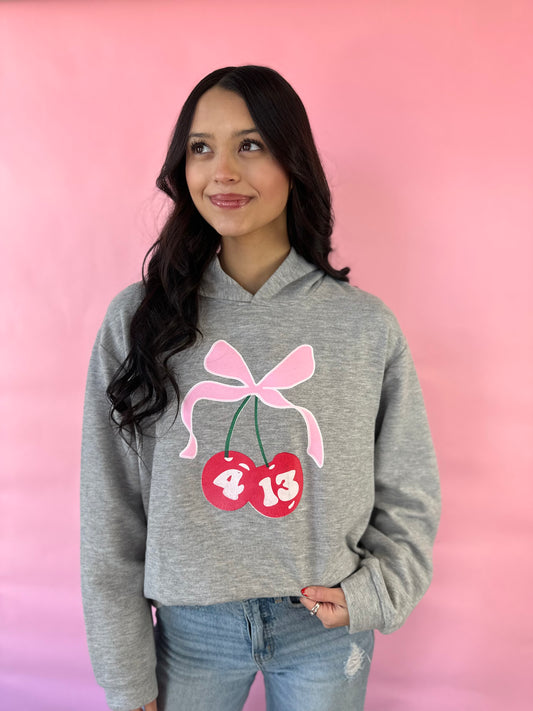 4:13 CHERRY GREY HOODIE