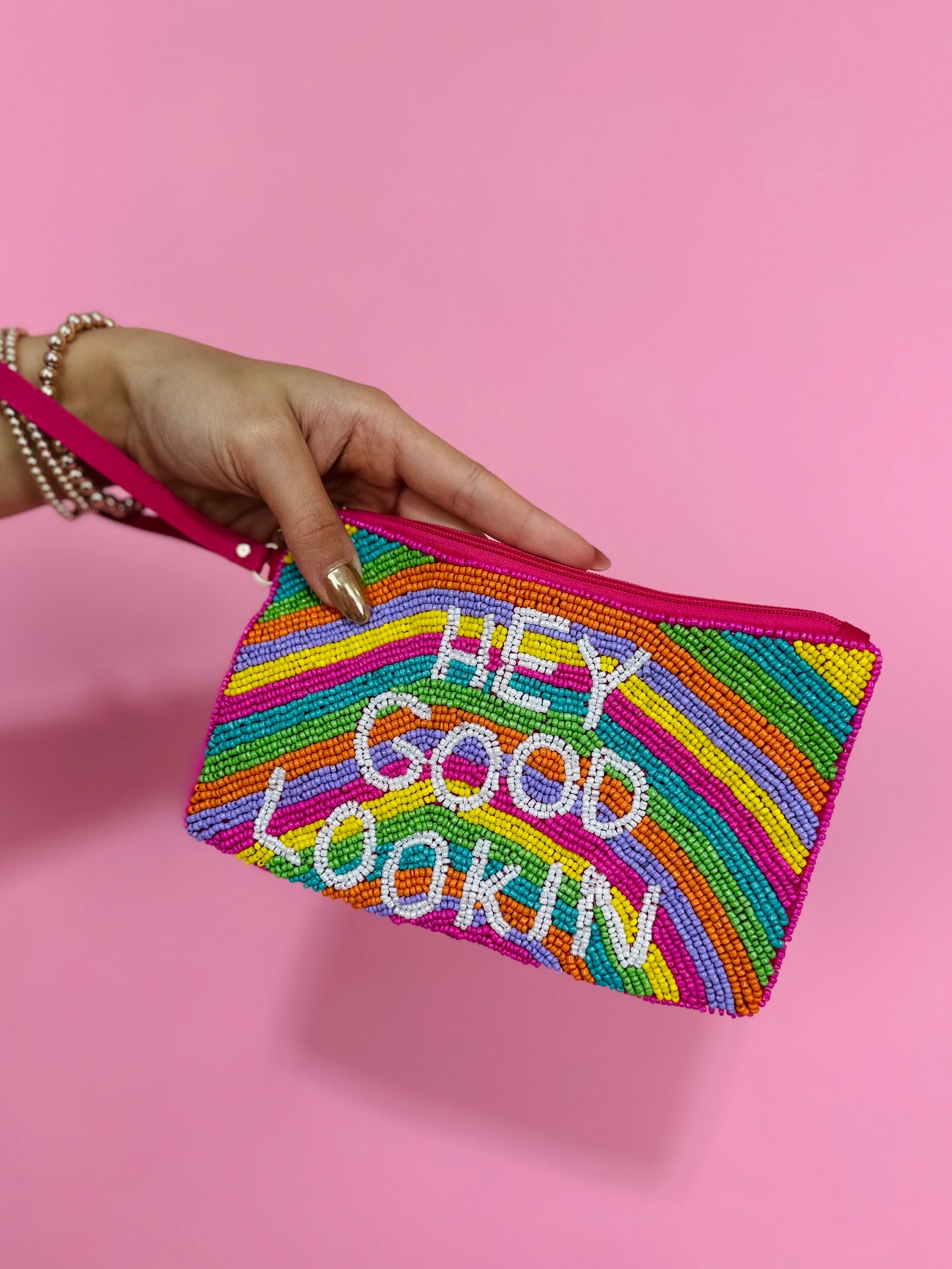 GOOD LOOKIN BEADED COIN PURSE WRISTLET