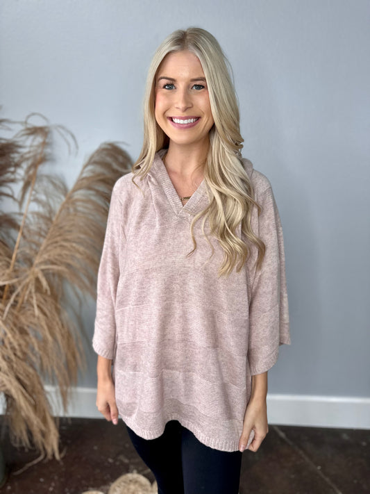 BLUSH LIGHTWEIGHT HOODED TOP