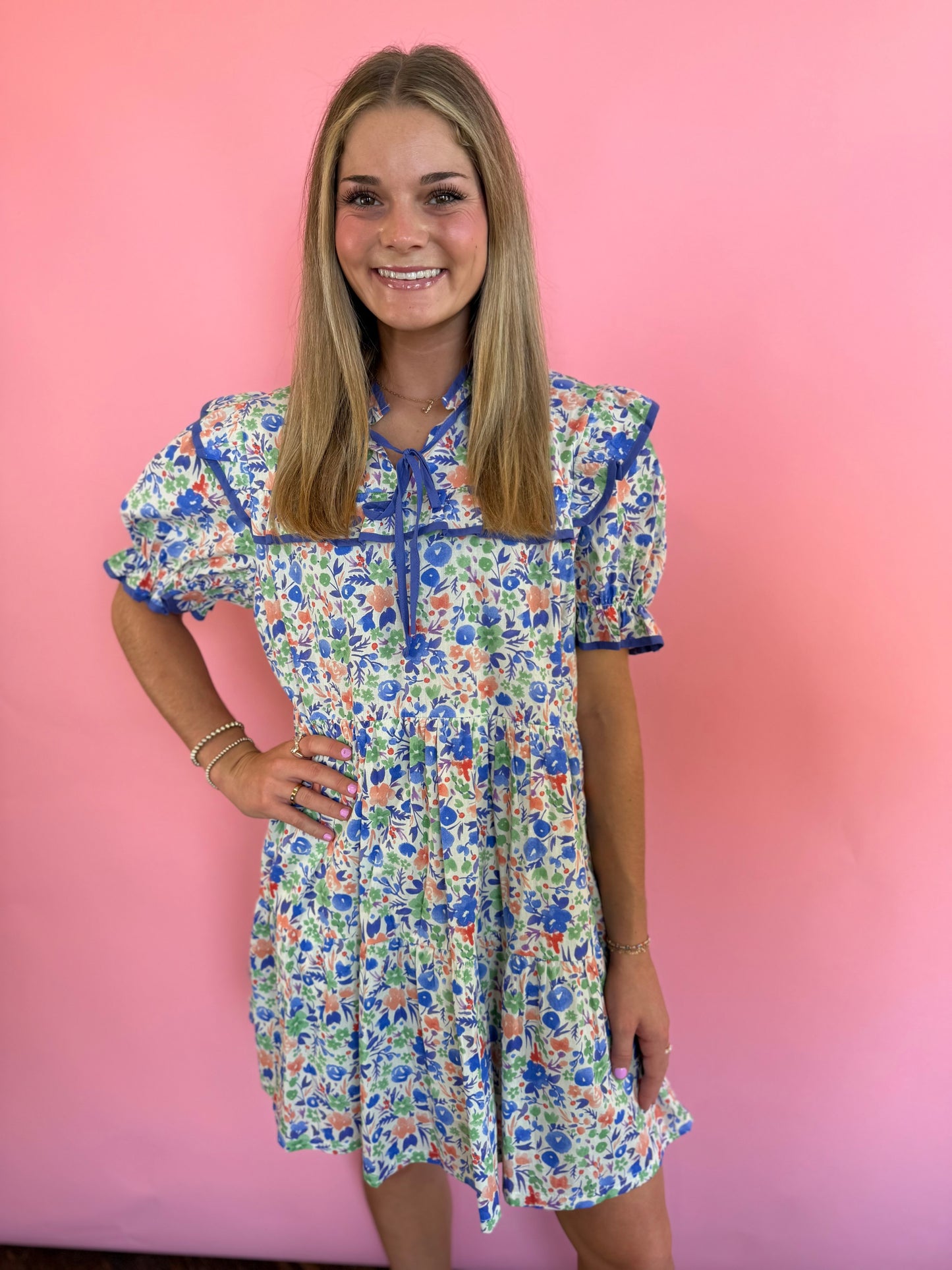 BLUE MULTI COLOR DRESS