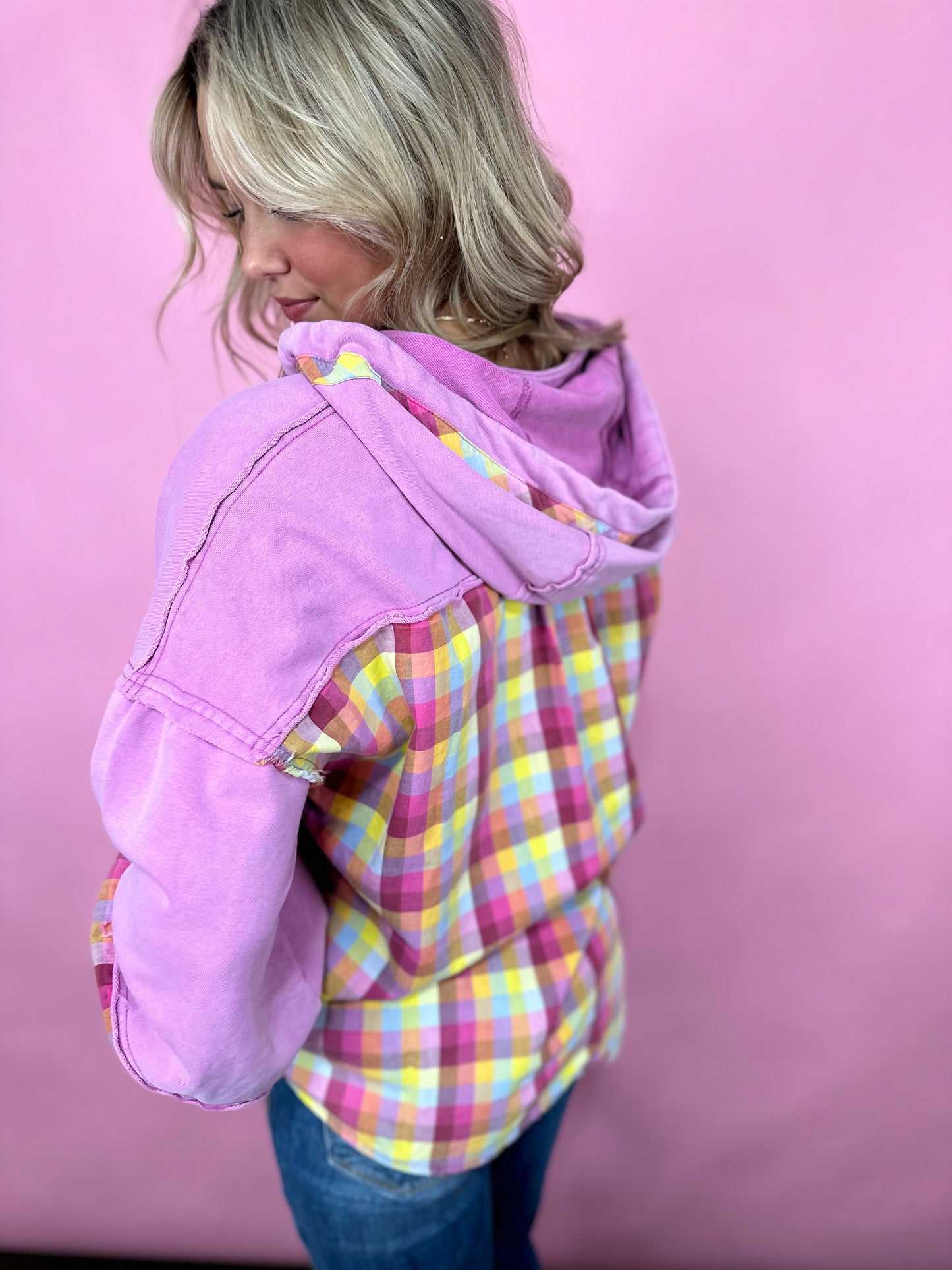 MAUVY PINK HOODED TOP
