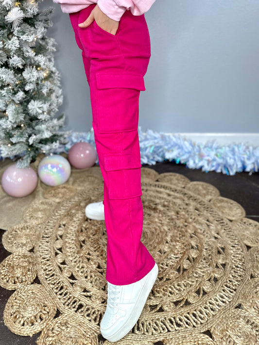 PINK CORDUROY SO SOFT LINED PANTS