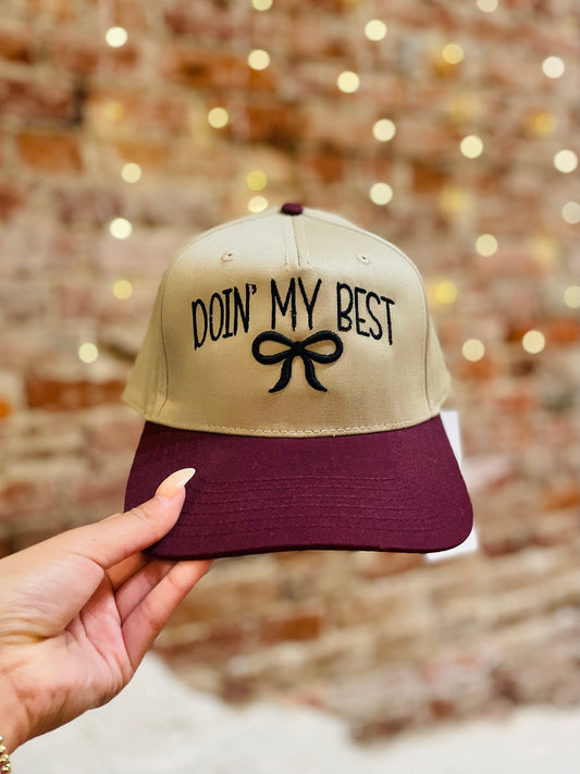 DOIN' MY BEST BOW TRUCKER HAT