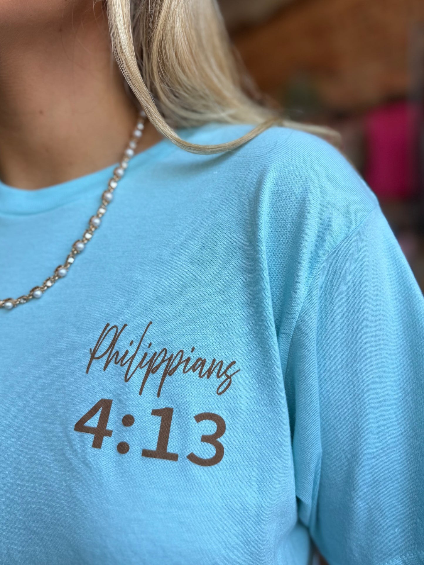 I CAN DO ALL THINGS TEE TURQUOISE