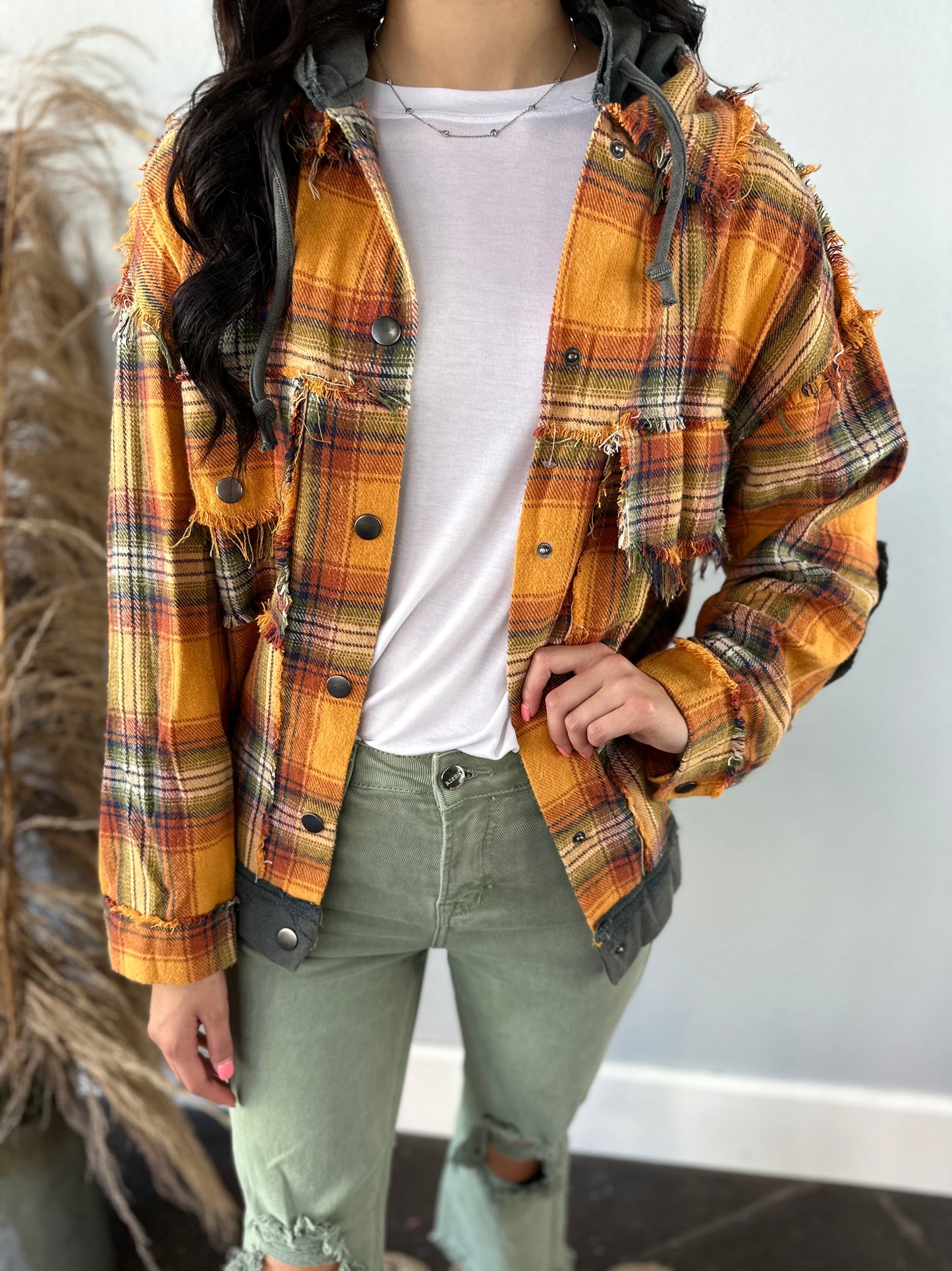 HOODED FLANNEL JACKET