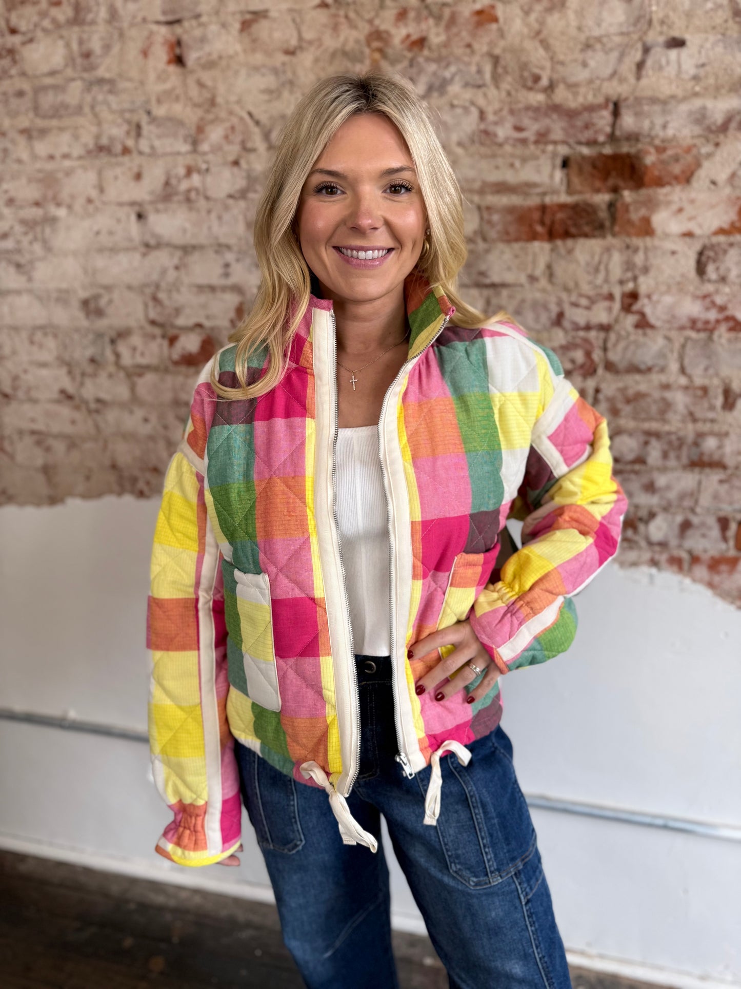 QUILTED FUN PLAID JACKET