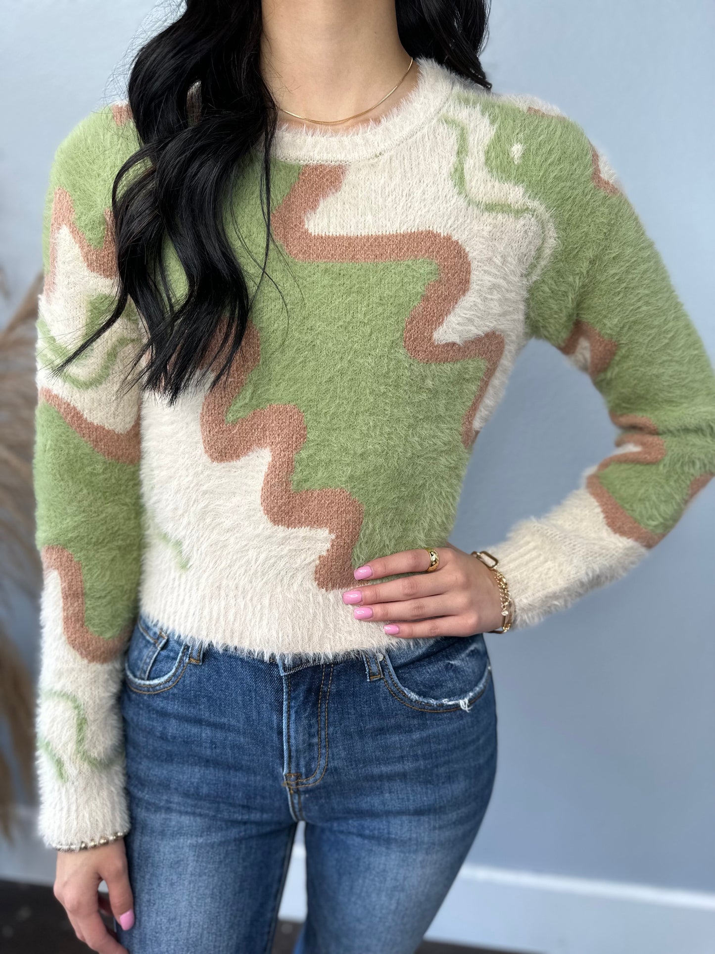 GREEN WAVE SWEATER