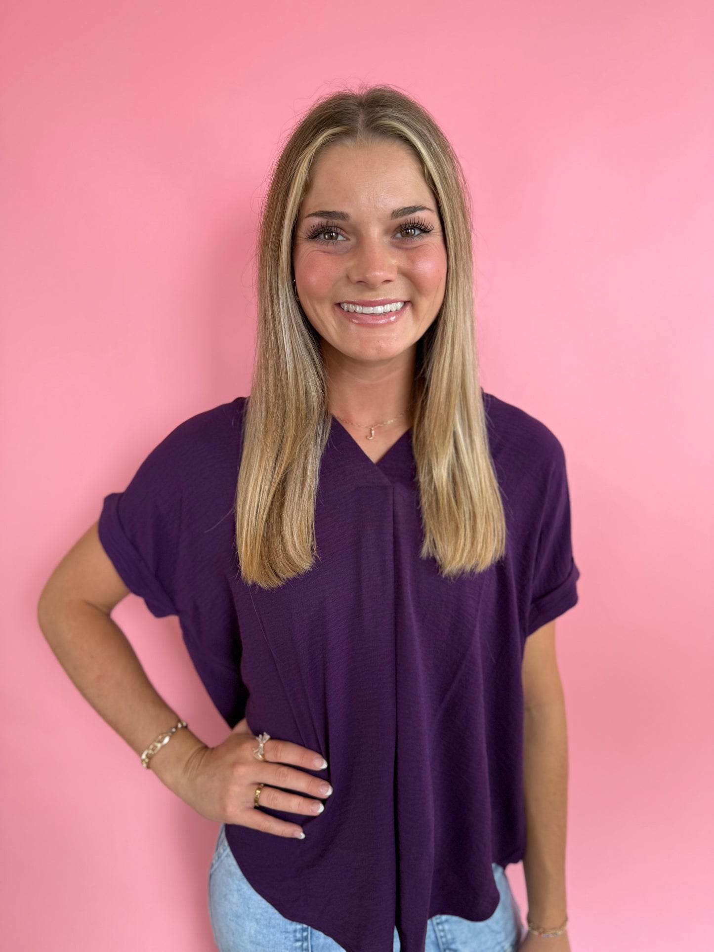 PURPLE FLOWY TOP