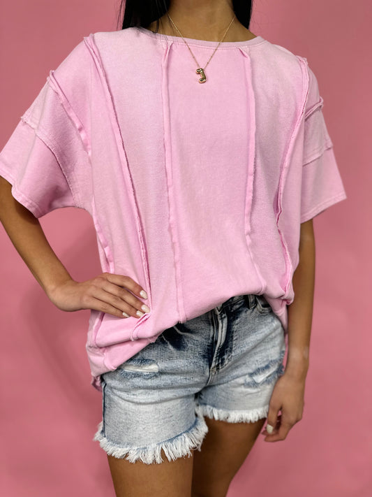 PINK MINERAL WASH DETAIL TOP