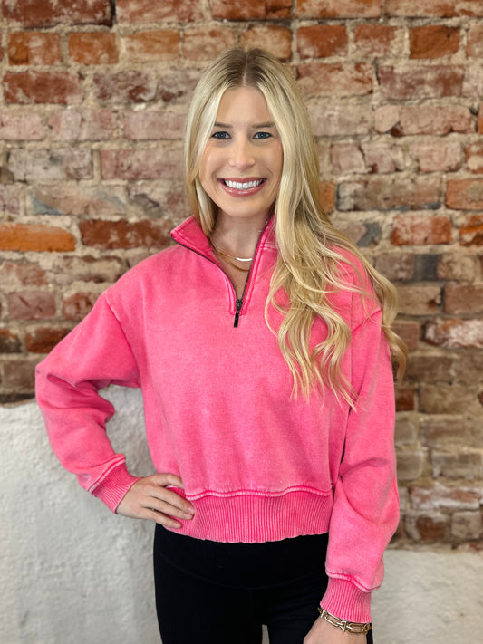 PINK 1/2 ZIP PULLOVER