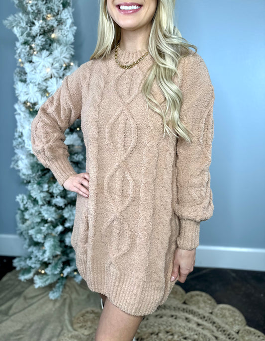 TAUPE CHENILLE DRESS