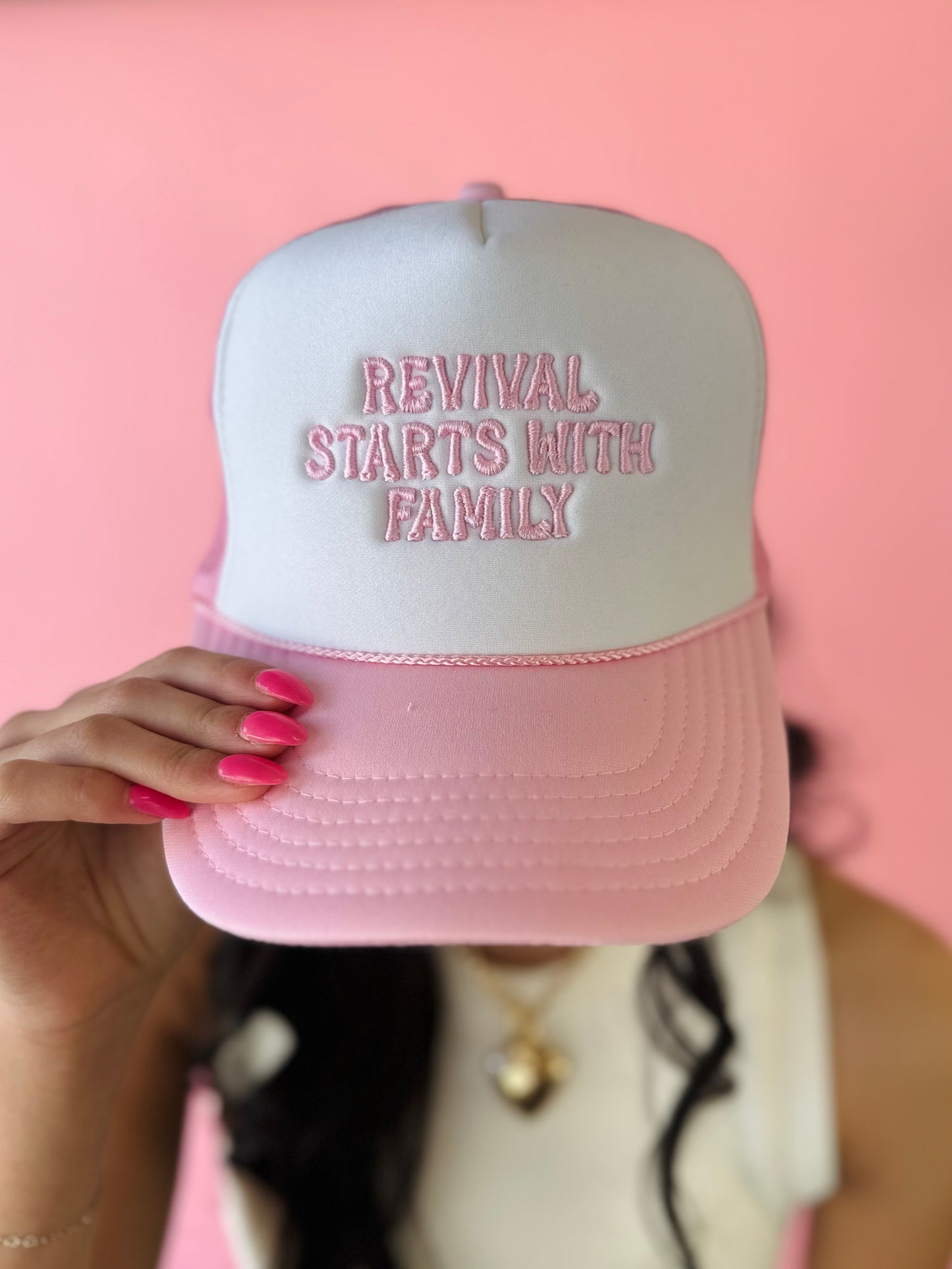 REVIVAL STARTS WITH FAMILY TRUCKER HAT