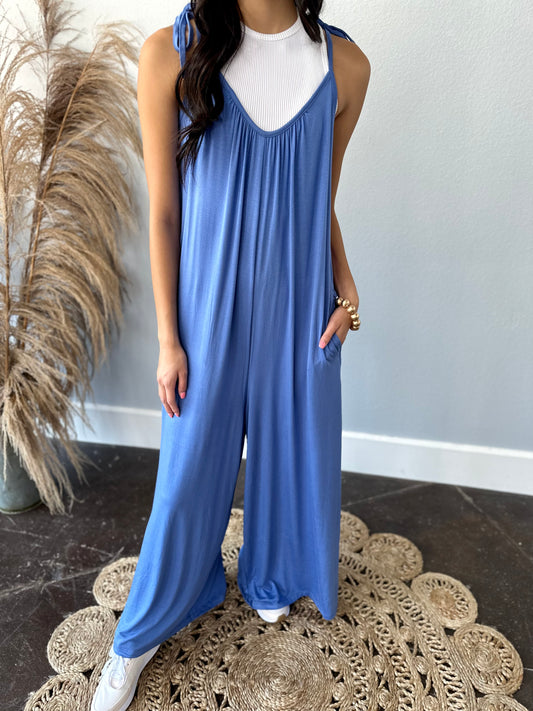 BLUE HOTSHOT JUMPSUIT