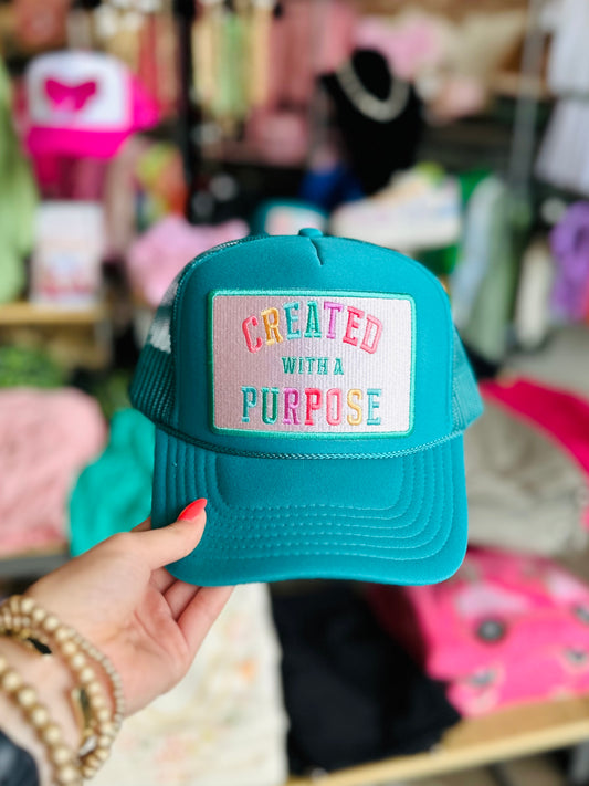 CREATED WITH A PURPOSE TRUCKER HAT