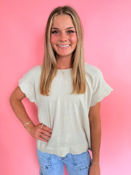OATMEAL LINEN TOP