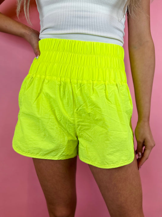 LIME WINDBREAKER SHORTS